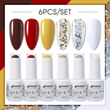 6pcs 15ml Color Gel Nail Polish (6B-ACZBZH01~~ACZBZH43)