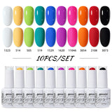 Arte Clavo 10pcs HEMA TPO FREE Color Gel Nail Polish (10B-ACZBZH31~~44)