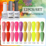 10pcs Color Gel Nail Polish +1pcs Base Coat+1pcs Top Coat - 15ml(12B-ACZBZH25~~ACZBZH50)