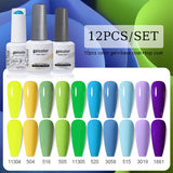 10pcs Color Gel Nail Polish +1pcs Base Coat+1pcs Top Coat - 15ml(12B-ACZBZH25~~ACZBZH50)