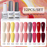 10pcs Color Gel Nail Polish +1pcs Base Coat+1pcs Top Coat - 15ml(12B-ACZBZH25~~ACZBZH50)