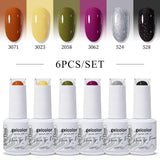 6pcs 15ml Color Gel Nail Polish (6B-ACZBZH44~~ACZBZH55)
