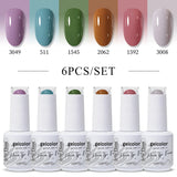 6pcs 15ml Color Gel Nail Polish (6B-ACZBZH44~~ACZBZH55)