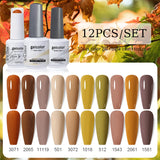 10pcs Color Gel Nail Polish +1pcs Base Coat+1pcs Top Coat - 15ml(12B-ACZBZH25~~ACZBZH50)