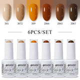 6pcs 15ml Color Gel Nail Polish (6B-ACZBZH44~~ACZBZH55)