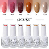 6pcs 15ml Color Gel Nail Polish (6B-ACZBZH44~~ACZBZH55)