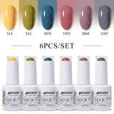 6pcs 15ml Color Gel Nail Polish (6B-ACZBZH44~~ACZBZH55)