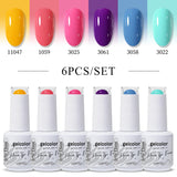 6pcs 15ml Color Gel Nail Polish (6B-ACZBZH44~~ACZBZH55)