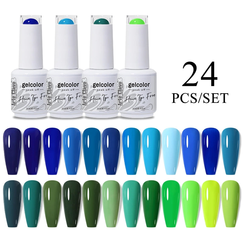 24pcs 15ml Color Gel Nail Polish (24B-ZH01~~ZH10)