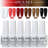 6pcs 8ml Gel Nail Polish Set - HEMA & TPO FREE (6S-ZH57~~ZH71)