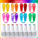 8pcs 15ml Color Gel Nail Polish (8B-ZH36~~ZH59)