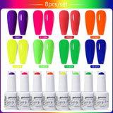 8pcs 15ml Color Gel Nail Polish (8B-ZH36~~ZH59)