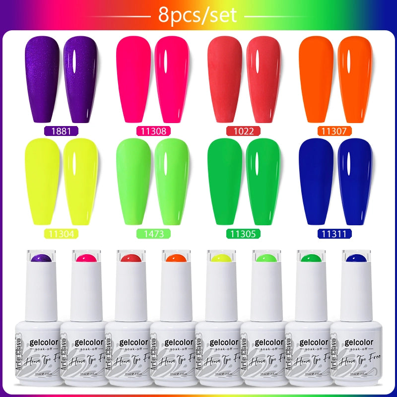 8pcs 15ml Color Gel Nail Polish (8B-ZH36~~ZH59)