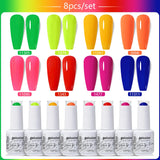 8pcs 15ml Color Gel Nail Polish (8B-ZH36~~ZH59)