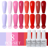 8pcs 8ml Gel Nail Polish Set - HEMA & TPO FREE (8S-ZH31~~ZH38)