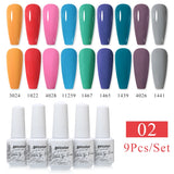 9pcs 8ml Gel Nail Polish Set - HEMA & TPO FREE (9S-ZH01~~ZH13)