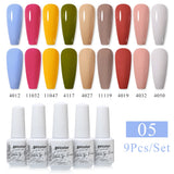 9pcs 8ml Gel Nail Polish Set - HEMA & TPO FREE (9S-ZH01~~ZH13)