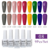 9pcs 8ml Gel Nail Polish Set - HEMA & TPO FREE (9S-ZH01~~ZH13)