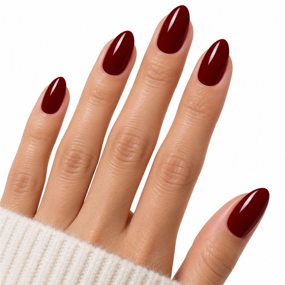 Bordeaux Rouge UV-Free Gel Nail Strips – 22 Strips