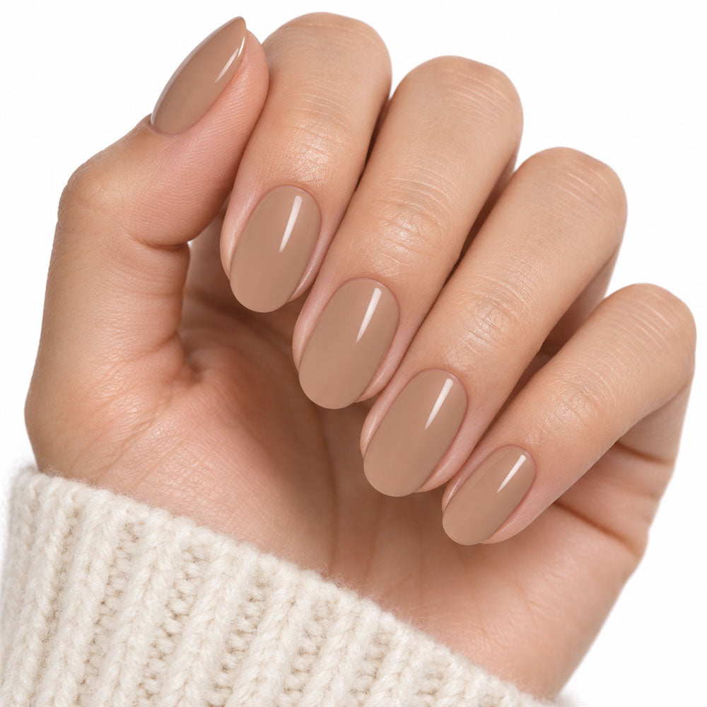 Soft Latte UV-Free Gel Nail Strips – 22 Strips