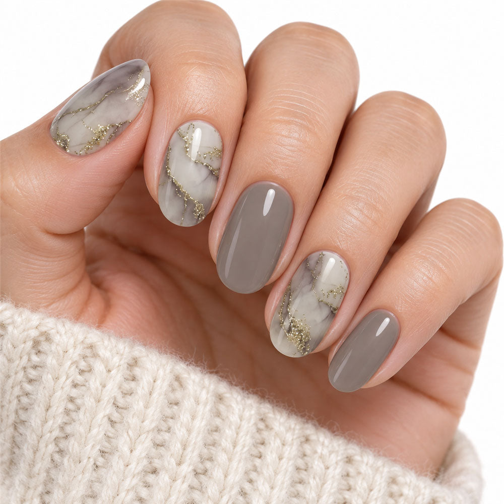 Gilded Stone UV-Free Gel Nail Strips – 22 Strips