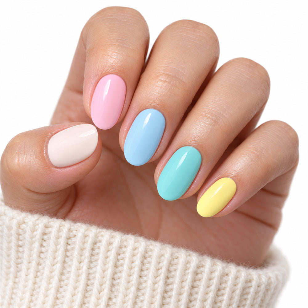 Pastel Sorbet UV-Free Gel Nail Strips – 22 Strips
