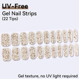 Glitter Pattern-UV FREE Gel Nail Strips 22 Tips Self Adhesive Gel Nail Stickers