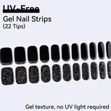 Glitter Pattern-UV FREE Gel Nail Strips 22 Tips Self Adhesive Gel Nail Stickers