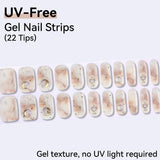 Starry Night, Galaxy Moon & Dreamy Marble Designs - UV FREE Gel Nail Strips 22 Tips - No-Lamp Required