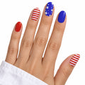 Stars & Stripes UV-Free Gel Nail Strips – 22 Strips