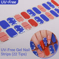 This set features a mix of solid royal blue, vibrant red, and iconic Americana patterns