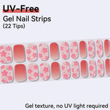 Elegant Flower Designs & Botanical Patterns - UV FREE Gel Nail Strips 22 Tips - No-Lamp Required