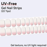 Grade Ombre & Glitter Collection - UV FREE Gel Nail Strips 22 Tips - No Lamp Required