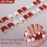 Chic French Tip Collection - UV FREE Gel Nail Strips 22 Tips - No-Lamp Required