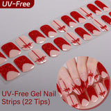 Chic French Tip Collection - UV FREE Gel Nail Strips 22 Tips - No-Lamp Required