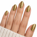 Golden Gleam UV-Free Gel Nail Strips – 22 Strips