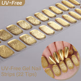 Solid Color-UV FREE Gel Nail Strips 22 Tips