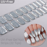 Solid Color-UV FREE Gel Nail Strips 22 Tips
