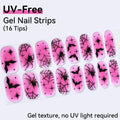 Spider Skull Design-UV FREE Gel Nail Strips 16 Tips