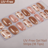 UV FREE Gel Nail Strips 16 Tips