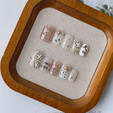 Handmade Premium Press On Nails - 3D Floral, Retro Plaid, & Chic Amber Designs