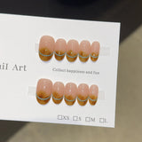 Handmade Press On Nails Short Oval - Celestial Cat Eye, Galaxy, Floral & Aesthetic Gel Nail Art Set