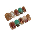 Ultra Short Coffin Handmade Press On Nails Detachable False Nails-Autumn Winter Series
