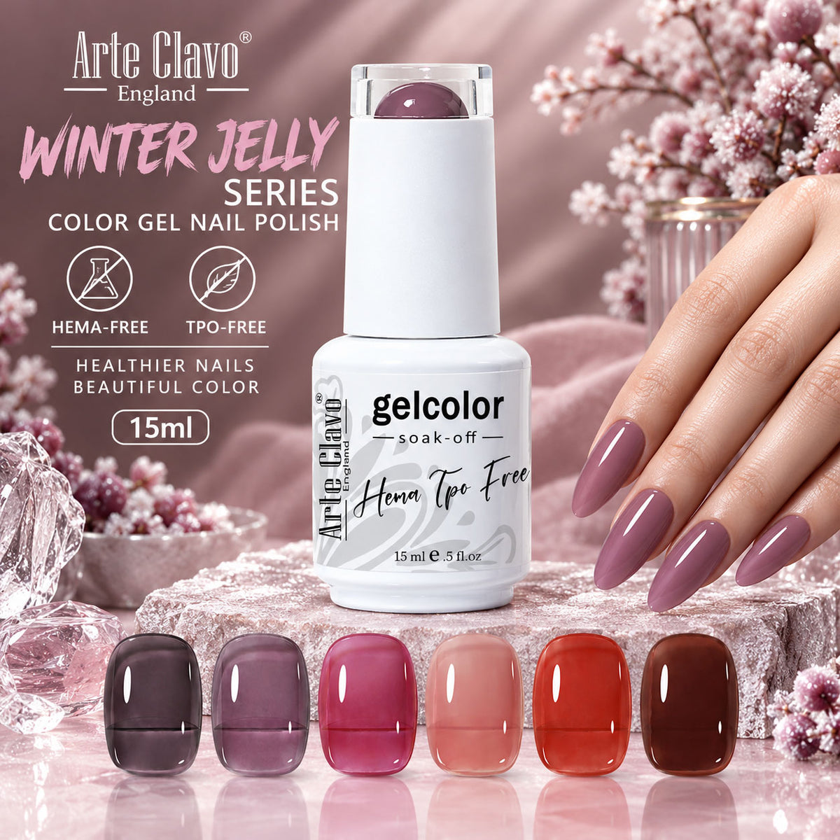 HEMA-Free & TPO-Free Dark Jelly Translucent Gel Nail Polish