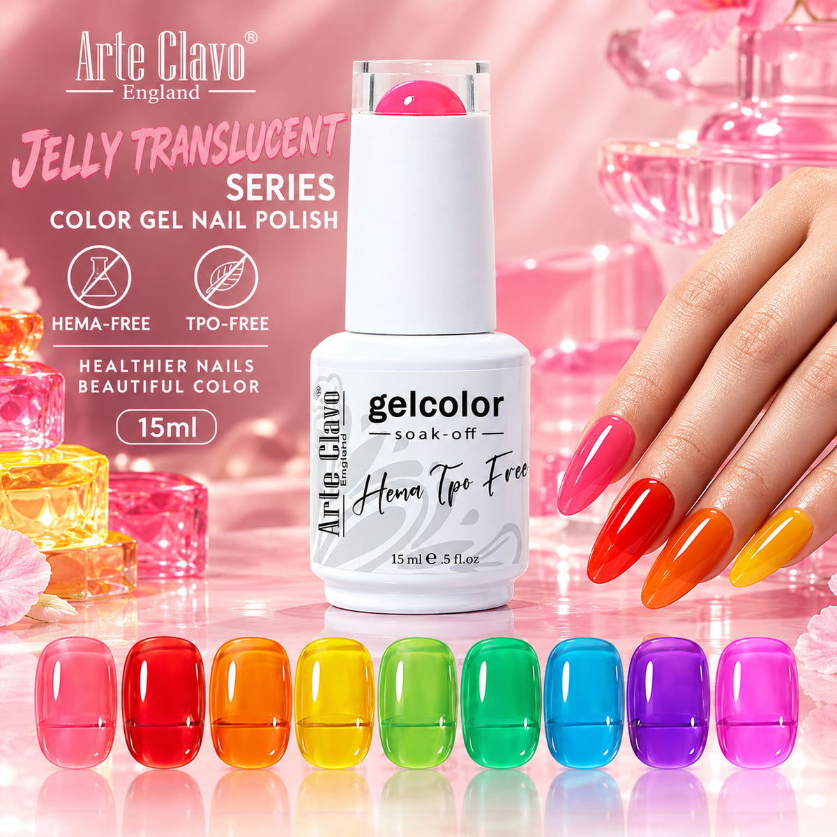 HEMA-Free & TPO-Free Jelly Translucent Gel Nail Polish
