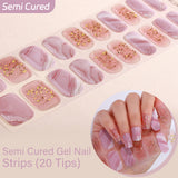 Watercolor & Marble Art Collection - Semi-cured Gel Nail Strips 20 Tips | Requires UV Lamp