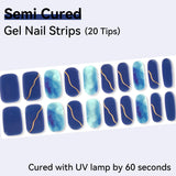 Marbling Pattern-Semi-cured Gel Nail Strips 20 Tips