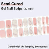 Marbling Pattern-Semi-cured Gel Nail Strips 20 Tips