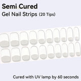 French Design-Semi-cured Gel Nail Strips 20 Tips