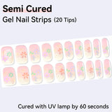 Floral Pattern-Semi-cured Gel Nail Strips 20 Tips